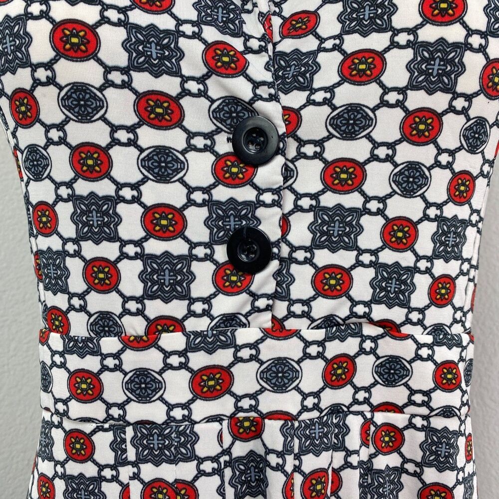 Reborn Stretch Knit Midi Dress Size 1XL Geometric Pockets Sleeveless Whimsy Goth - Picture 5 of 13